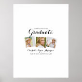 Modern 3 Foto Collage Afstuderen Guest Signature Poster (Voorkant)