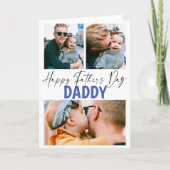Modern 3 Foto Collage Dad Day Kaart (Voorkant)