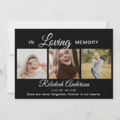 Modern 3 Foto Collage Funeral Aankondiging (Voorkant)