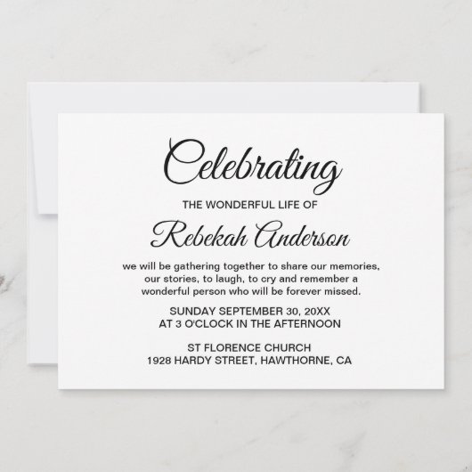 Modern 3 Foto Collage Funeral Aankondiging (Achterkant)