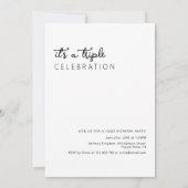 Modern 3 foto collage gezamenlijke verjaardagsfees kaart (Achterkant)