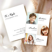 Modern 3 foto collage gezamenlijke verjaardagsfees kaart