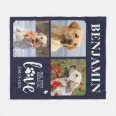 Modern 3 foto collage Hondenliefhebber voor huisdi Fleece Deken (Voorkant (Horizontaal))