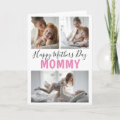 Modern 3 Foto Collage Moederdag Kaart (Voorkant)