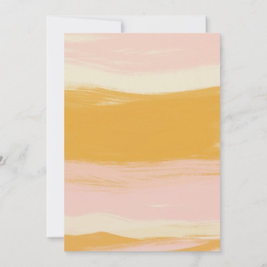 Modern 3 Foto Collage Pink en Oranje Weddenschap Save The Date (Achterkant)