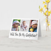 Modern 3 foto Godfather voorstel Kaart (Gele Bloem)