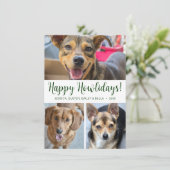 Modern 3 foto Happy Howholidays Feestdagenkaart (Staand voorkant)