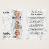 Modern 3 Foto Memorial Funeral Prayer Kaart (Voorkant /achterkant)