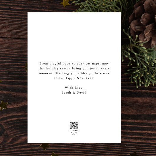 Modern 3 Foto Meowy Kerst Schattige Grappige Kat Feestdagenkaart