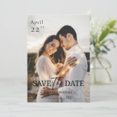 Modern 3 Foto Minimalist Boho Save the Date (Staand voorkant)