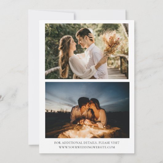 Modern 3 Foto Minimalist Boho Save the Date (Achterkant)