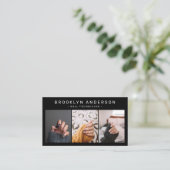 Modern 3 Foto Nail Artist Tech Visitekaartje (Staand voorkant)