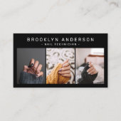 Modern 3 Foto Nail Artist Tech Visitekaartje (Voorkant)