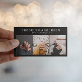 Modern 3 Foto Nail Artist Tech Visitekaartje