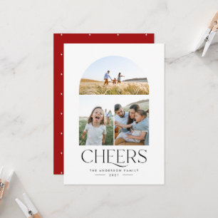 Modern 3 foto rood elegante typografie kerst