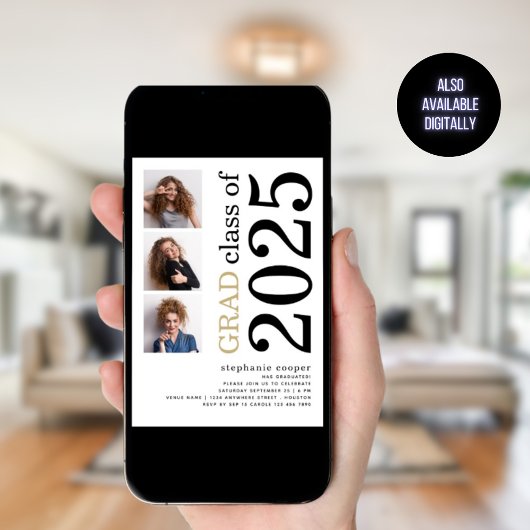 Modern 3 foto Vet 2023 Wit Afstuderen Kaart