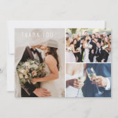 Modern 3 Foto Weddenschap Bedankt (Voorkant)