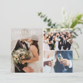 Modern 3 Foto Weddenschap Bedankt (Staand voorkant)