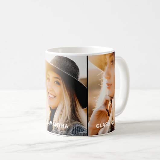 Modern 3 Fotocollage Afstuderen Koffiemok (Voorkant rechts)