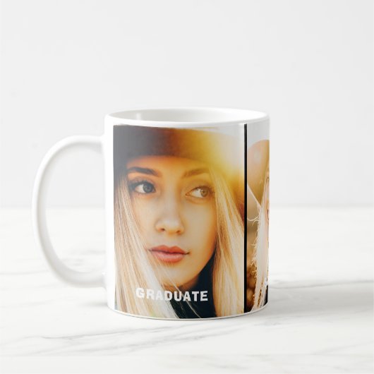 Modern 3 Fotocollage Afstuderen Koffiemok (Links)