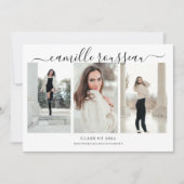 Modern 3 Fotocollage Afstuderen Uitnodiging (Voorkant)