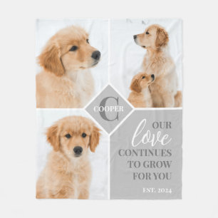 Modern 3 Fotocollage Huisdier Hond Monogram Fleece Deken