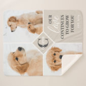 Modern 3 Fotocollage Huisdier Hond Monogram Sherpa Deken (Voorkant (horizontaal))