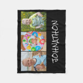Modern 3 Fotocollage naam Fleece Deken (Voorkant)