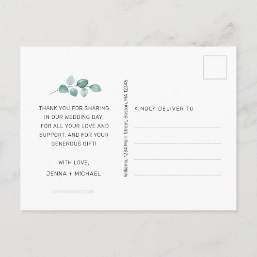 Modern 3 Fotocollage Zwart Script Bruiloft Briefkaart (Achterkant)