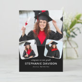 Modern 3 Fotocongraten tot Afstudeerder 2023 Black Aankondiging (Staand voorkant)