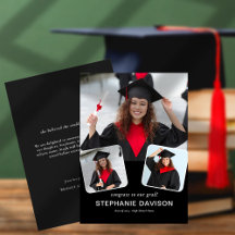 Modern 3 Fotocongraten tot Afstudeerder 2023 Black