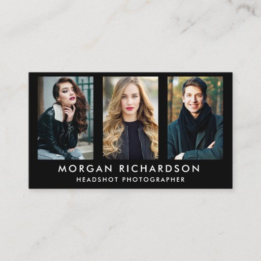 Modern 3 Fotofotograaf Blk Visitekaartje (Voorkant)