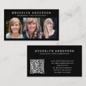 Modern 3 Fotofotograaf zwart Visitekaartje (Voorkant / Achterkant)