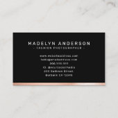 Modern 3 Fotograaf Roos Gold Foil Visitekaartje (Achterkant)