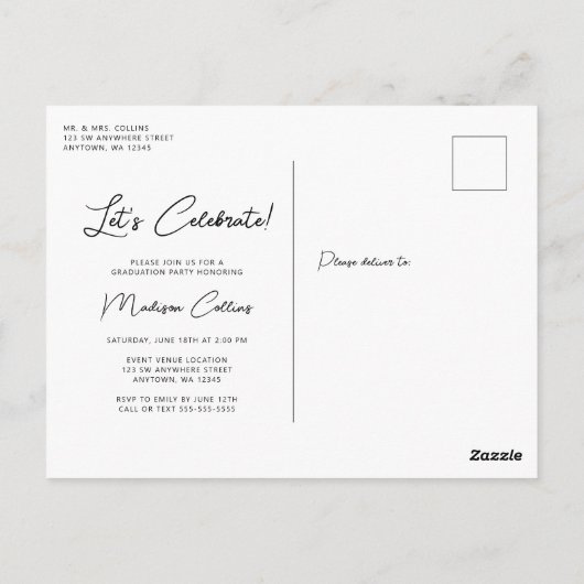 Modern 3 Fotogradatie Partij Uitnodiging (Achterkant)