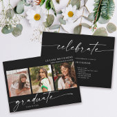 Modern 3 Fotogradatie Party Black Aankondiging