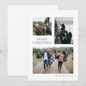 Modern 3-fotokerstkaart in wit kaart (Voorkant / Achterkant)