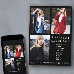 Modern 3 Fotomodel Actor Comp Kaart