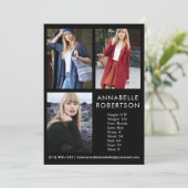 Modern 3 Fotomodel Actor Comp Kaart (Staand voorkant)