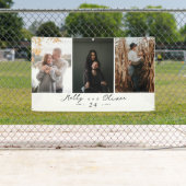 Modern 3 Foto's Champagne Shimmer Wedding Spandoek (Insitu)