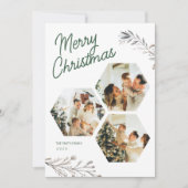 Modern 3 foto's Kerstgroet Vakantie Kaart (Voorkant)