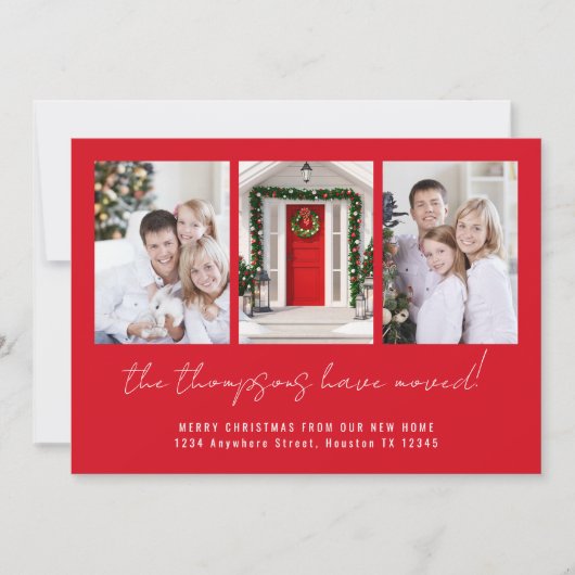 Modern 3 Foto's met prettig kerstfeest vanuit New  Feestdagenkaart (Voorkant)