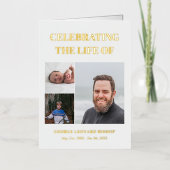Modern 3 Foto's vieren het Life Funeral Programme Folie Wenskaart (Voorkant)