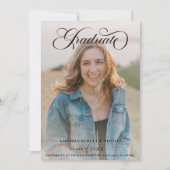 Modern 3 Fotoscript Typografie Afstuderen Kaart (Voorkant)