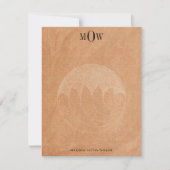 Modern 3-letter Monogram Boho Terracotta Note Card Notitiekaartje (Voorkant)