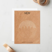 Modern 3-letter Monogram Boho Terracotta Note Card Notitiekaartje (Voorkant / Achterkant in situ)
