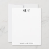 Modern 3-letter Monogram Notitiekaartje (Voorkant)