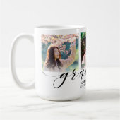 Modern 3 Photo Collage Black Script Afstuderen Koffiemok (Links)