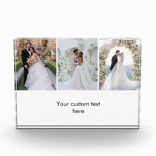 Modern 3 Photo Collage Custom Text Photo Block Fotoblokken (Voorkant)