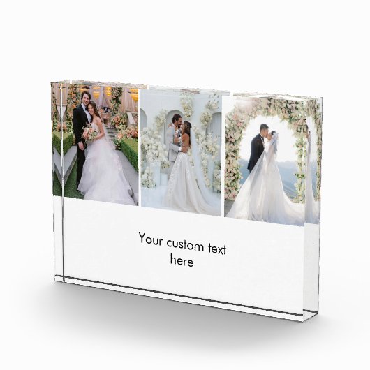 Modern 3 Photo Collage Custom Text Photo Block Fotoblokken (Rechts)